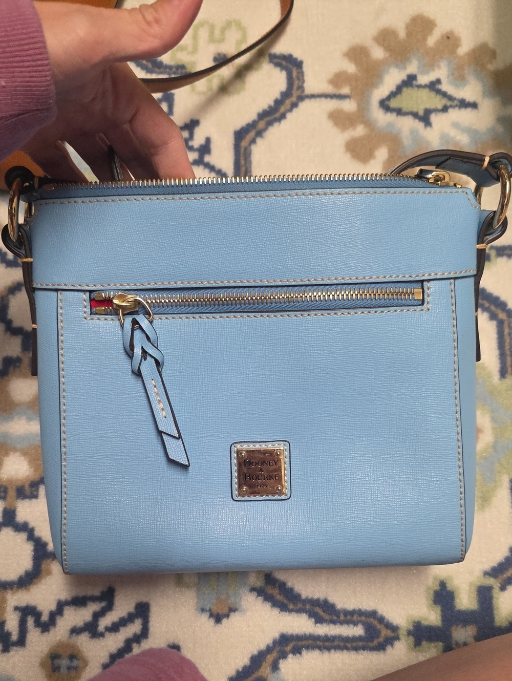 Dooney & Bourke Light Blue Leather Crossbody Bag